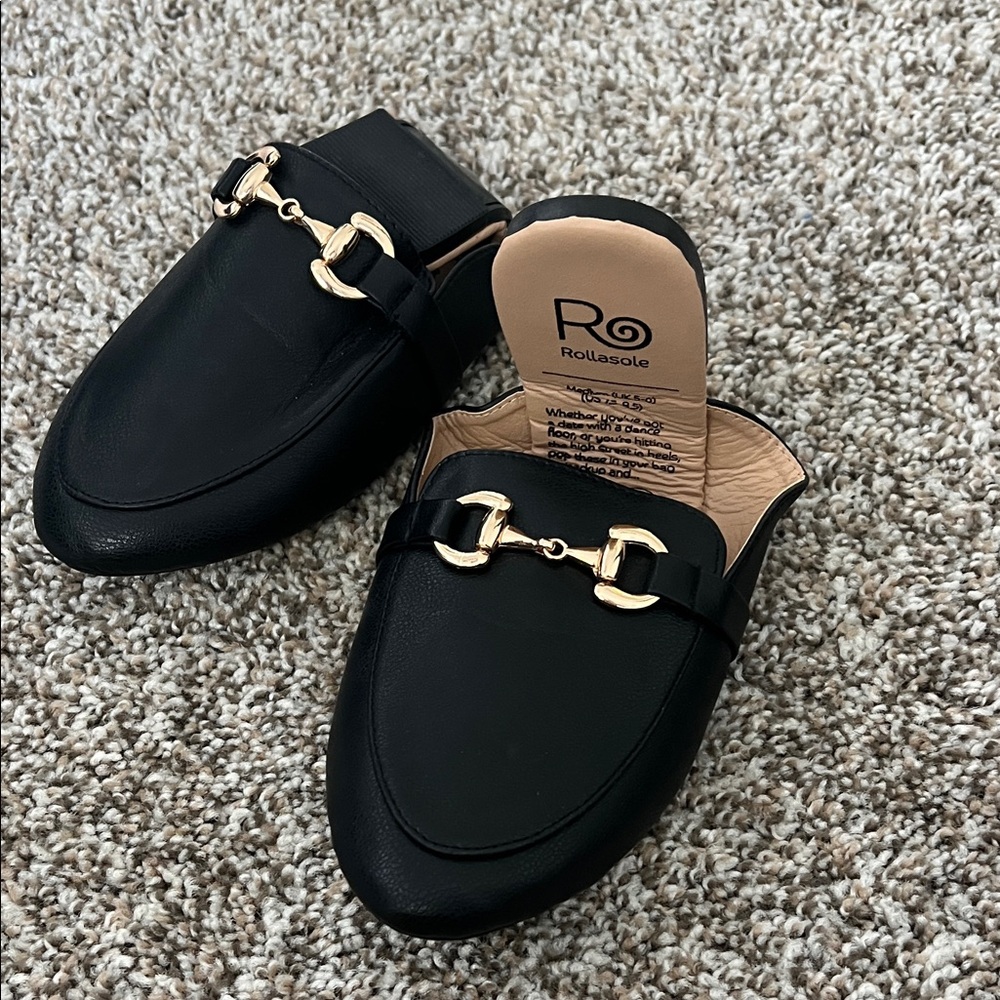 Rollasole Black Women's Loafers